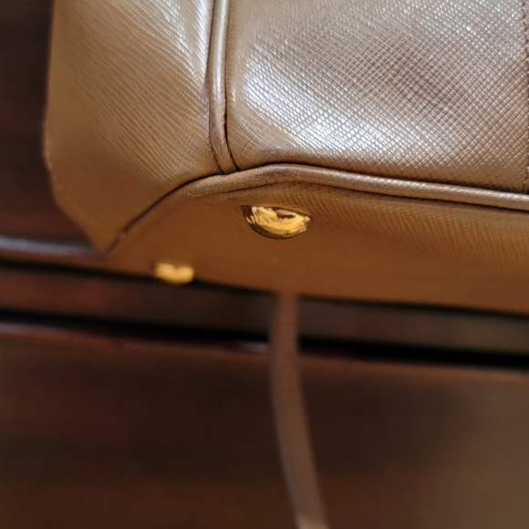 PRADA 2 Tone Saffiano Lux Double Zipper Tote - Picture 13 of 16